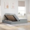 vidaXL Cama con almacenamiento y colch&oacute;n Gris Claro 200 x 200 cm