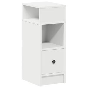vidaXL Mesilla de noche con caj&oacute;n blanca 25x31x66 cm