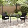 vidaXL Conjunto de Comedor de Jard&iacute;n 3 pcs Negro rat&aacute;n sint&eacute;tico