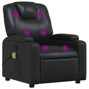 vidaXL Sill&oacute;n de masaje reclinable cuero sint&eacute;tico negro