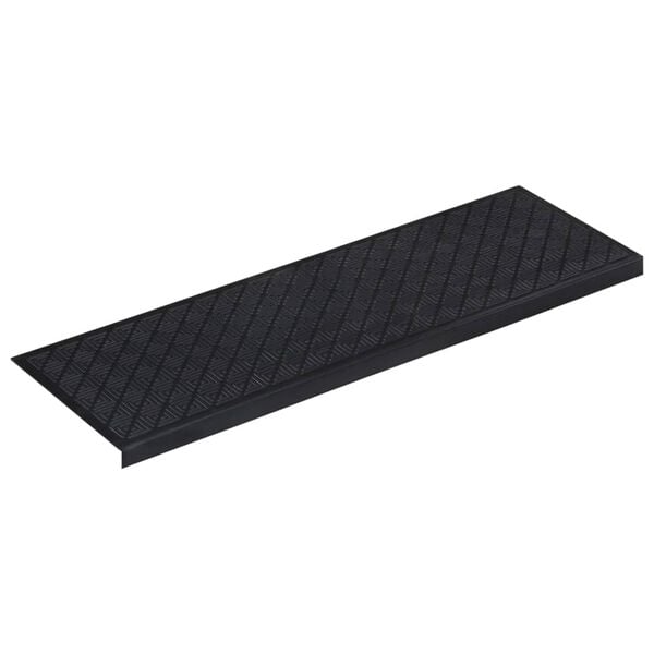 vidaXL Alfombrillas de escalera de goma 5 uds 25x75 cm