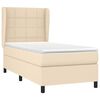 vidaXL Cama box spring con colch&oacute;n tela color crema 100x200 cm