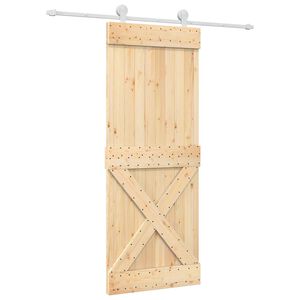 vidaXL Puerta Corredera Natural y Blanco 80 x 210 cm
