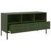 vidaXL Mueble para TV acero verde oliva 100,5x39x50,5 cm