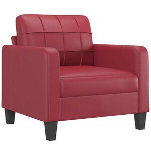 vidaXL Sill&oacute;n cuero sint&eacute;tico rojo tinto 60 cm