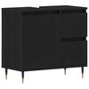 vidaXL Juego de muebles de baño 3 pcs Roble Negro 30 x 30 x 190 cm