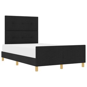 vidaXL Estructura de cama con cabecera Negro 120 x 190 cm tela