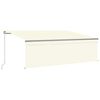 vidaXL Toldo manual retr&aacute;ctil con persiana y LED crema 4x3 m