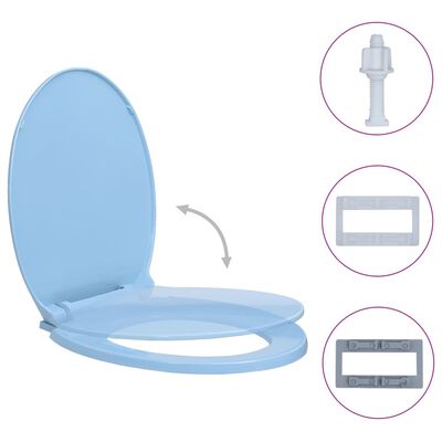 Tapa de asiento para inodoro azul