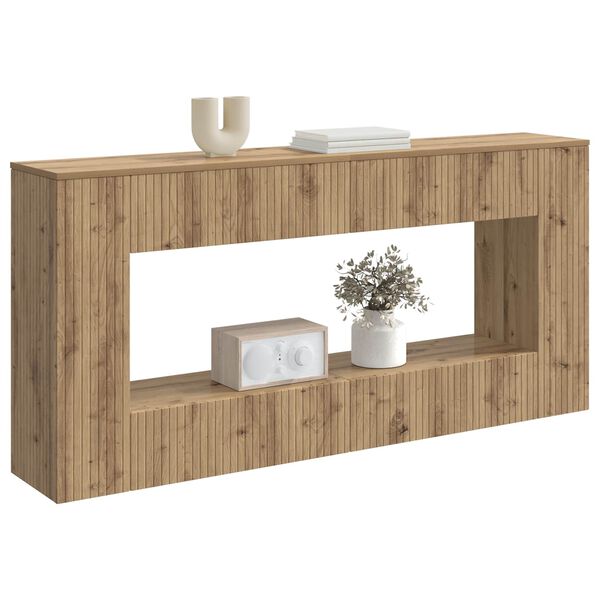 vidaXL Mesa Consola Rayado Roble Artesanal 155 x 29 x 74 cm