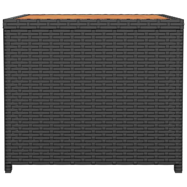 vidaXL Mesa de centro rat&aacute;n negro y superficie madera maciza acacia