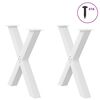 vidaXL Patas para mesa de comedor en forma de X (2 unidades), color blanco, 80 x (72-73) cm, acero