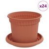 vidaXL Macetas 24 pcs Rojo Ladrillo &Oslash; 12,5 x 10 cm Pl&aacute;stico