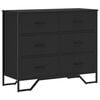 vidaXL C&oacute;moda madera de ingenier&iacute;a negro 91x35,5x74,5 cm