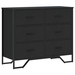 vidaXL C&oacute;moda madera de ingenier&iacute;a negro 91x35,5x74,5 cm