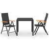 vidaXL Juego de comedor para jard&iacute;n 3 piezas negro y marr&oacute;n