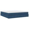 vidaXL Cama con almacenamiento y colch&oacute;n Azul 200 x 200 cm Poli&eacute;ster