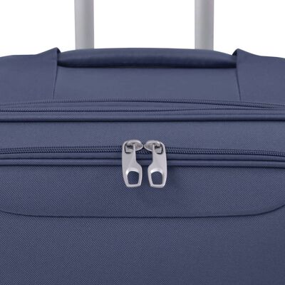 vidaXL Juego de 3 maletas blandas azul marino