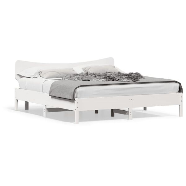 vidaXL Estructura de cama sin colch&oacute;n madera maciza de pino 160x200 cm