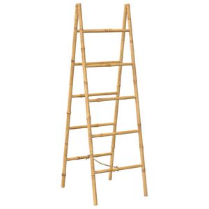 vidaXL Escalera toallero doble con 5 pelda&ntilde;os bamb&uacute; 50x160 cm