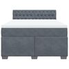 vidaXL Cama box spring con colch&oacute;n terciopelo gris oscuro 140x200 cm