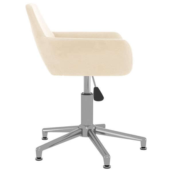 vidaXL Silla de comedor giratoria de terciopelo crema