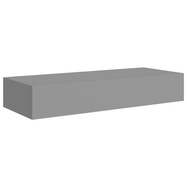 vidaXL Estante con cajón de pared MDF gris 60x23,5x10 cm