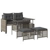 vidaXL Set sofás jardín 4 pzas y cojines ratán PE vidrio gris claro