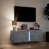 vidaXL Mueble de TV de pared con luces LED gris hormigón 100x31x35 cm