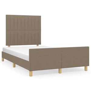 vidaXL Estructura de cama sin colch&oacute;n tela gris taupe 120x190 cm