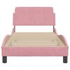 vidaXL Estructura de cama con cabecero Dover terciopelo rosa 90x200 cm
