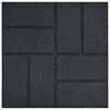 vidaXL Piedra decorativa 6 pcs Negro 40,5 x 40,5 x 2 cm Goma