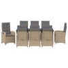 vidaXL Conjunto de Comedor de Jard&iacute;n 9 pcs Beige rat&aacute;n sint&eacute;tico