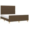 vidaXL Cama sin colch&oacute;n tela marr&oacute;n oscuro 140x190 cm