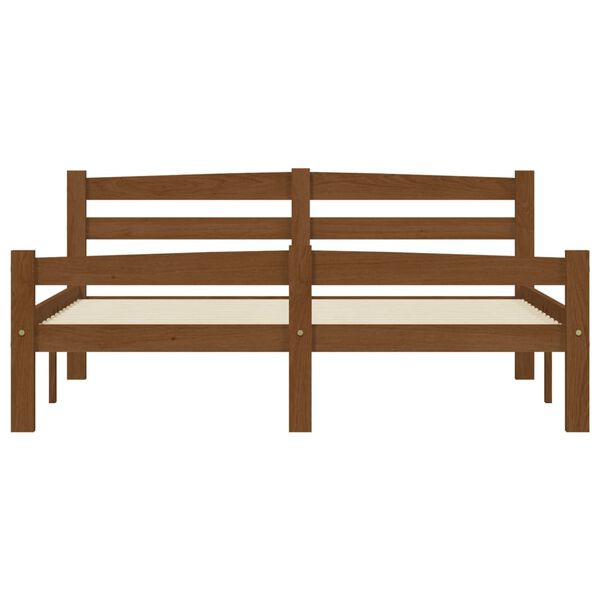 vidaXL Estructura cama sin colch&oacute;n madera pino marr&oacute;n miel 120x200 cm