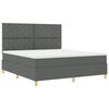 vidaXL Cama tipo Box Spring con colch&oacute;n Gris oscuro 180 x 200 cm tela