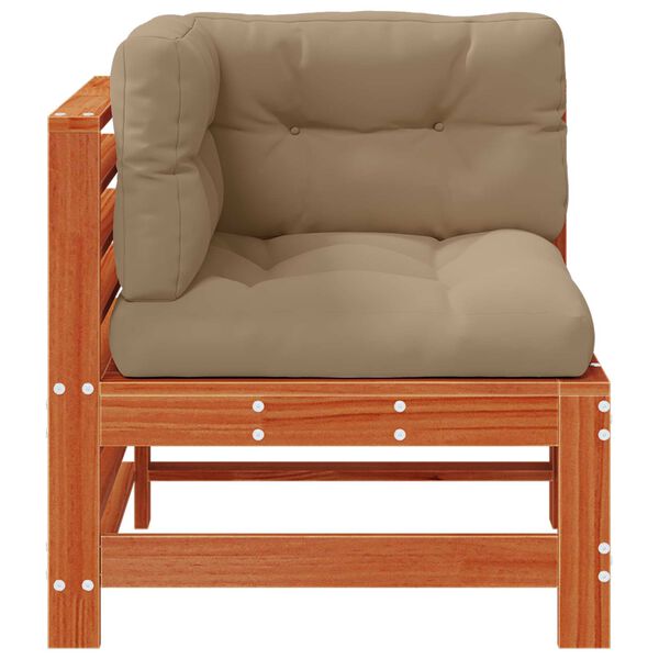 vidaXL Sof&aacute; de esquina de jard&iacute;n Pino macizo Marr&oacute;n Cera