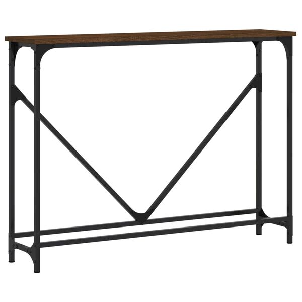 vidaXL Mesa consola madera de ingenier&iacute;a marr&oacute;n roble 102x22,5x75 cm