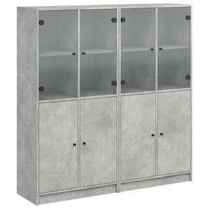 vidaXL Estanter&iacute;a con puertas madera de ingenier&iacute;a gris 136x37x142 cm