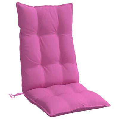 vidaXL Cojines de silla con respaldo alto 2 uds tela Oxford rosa