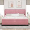 vidaXL Cama tipo Box Spring con colch&oacute;n Rosa 200 x 200 cm Poli&eacute;ster