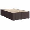 vidaXL Cama box spring con colch&oacute;n tela marr&oacute;n oscuro 120x200 cm