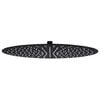 vidaXL Cabezal de ducha efecto lluvia acero inox redondo negro 40 cm