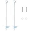 vidaXL Ancla de tierra 2 uds. &Oslash;10 x 50 cm Metal galvanizado Plateado