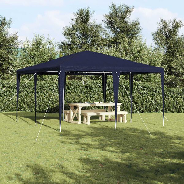vidaXL Carpa de Fiesta Azul 400 x 400 x 266 cm Polietileno y Acero