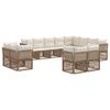 vidaXL Conjunto de sof&aacute;s de jard&iacute;n 12 pcs Beige rat&aacute;n sint&eacute;tico