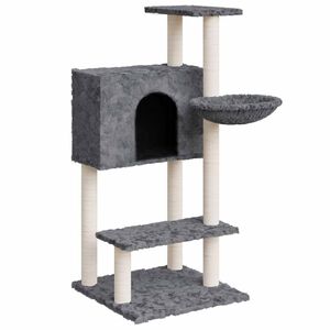 vidaXL Rascador para gatos con postes de sisal gris oscuro 108,5 cm