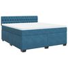 vidaXL Cama box spring con colch&oacute;n terciopelo azul 180x200 cm