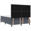 vidaXL Cama Box Spring LED con colch&oacute;n Gris oscuro 140 x 190 cm tela