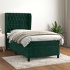 vidaXL Cama box spring con colch&oacute;n terciopelo verde oscuro 100x200 cm